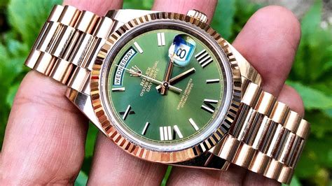 presidential rolex green face